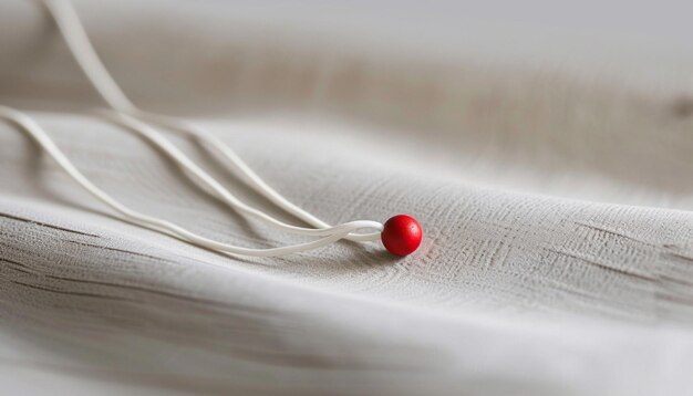 Igła i nitka na tkaninie